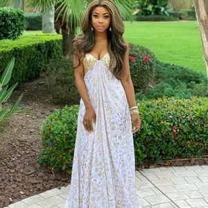 Cream and Gold maxi dress, worn once